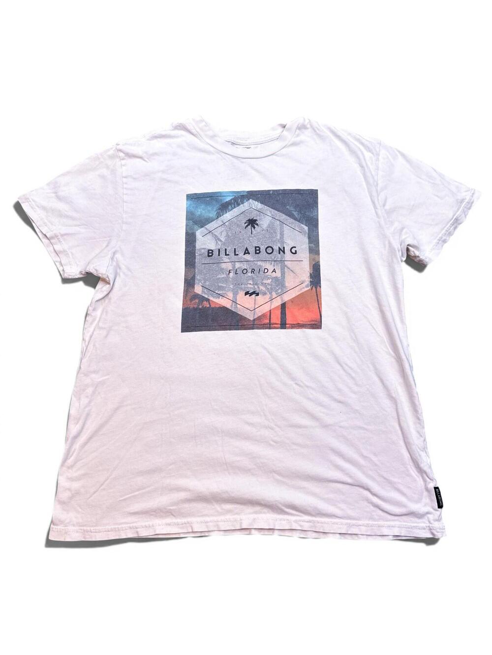 Billabong T Shirt Mens Size Medium White Y2K Surf Logo Core Fit Tee
